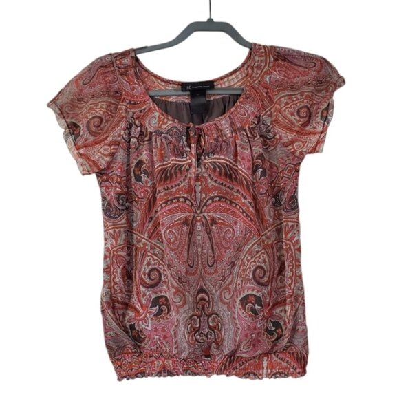 INC Vintage Y2K Fairy Whimsical Boho Paisley Princess Babydoll Top S - Picture 1 of 7